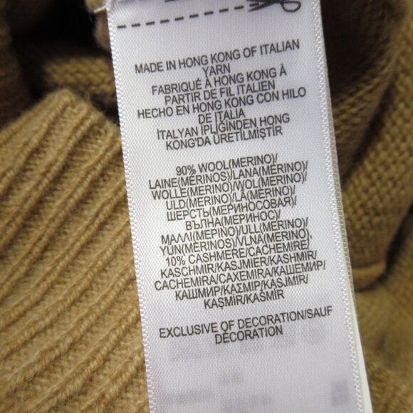 NWT Polo Ralph Lauren Cashmere Wool Mini in Camel Elbow Patch Sweater Dress M - Picture 5 of 5